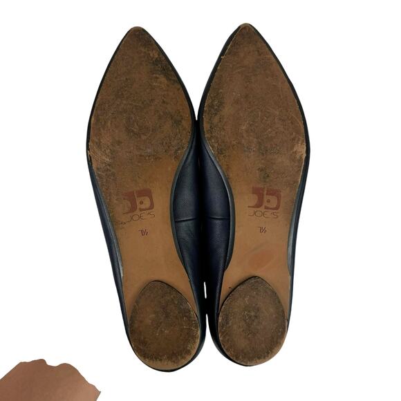 Joe’s Duarte Navy Blue Leather & Suede Rivet Studs Pointed Toe Ballet Flats - Picture 12 of 12